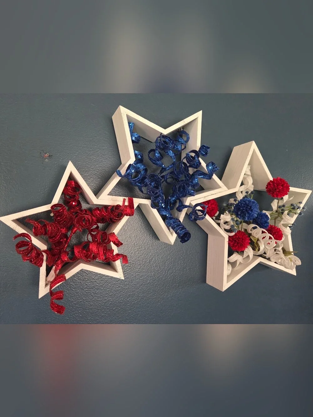 White Wood Stars With A Patriotic Flair